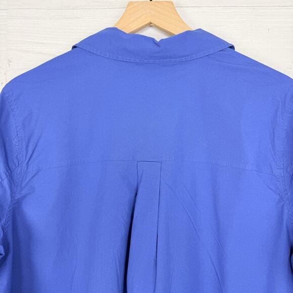Universal Standard Cotton Poplin Shirt Dress M 18-20 Long Sleeves Blue Preppy - Picture 8 of 15